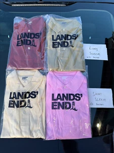 4 Polo uomo New Lands’ End Supima cotone M/T, manica lunga corta, maglia morbida - Foto 1 di 10