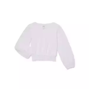 Wonder Nation Girls’ Knit Eyelet Top with Long Sleeves, Plus Size XL (14-16) - Picture 1 of 3