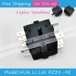 Interruptor de función giratoria 1 pieza TOA-60 11 pines 7 posiciones HUA LI LAI FZ31-9E FZ31-10 - Imagen 1 de 3