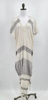 Vestido Pondicherie Marfil Gasa Kyra Rayas 100% Algodón Caftán Talla Única Foto 1 de 4