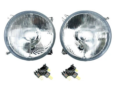 2x Scheinwerfer H4 Rund ø178 mm 12V 24V Positionslicht Abblendlicht mit Stecker - Bild 1 von 4