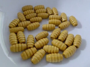 300pcs 15mm x 8mm WOODEN Oval Cocoon Grooved Hole 3mm Wood Beads DARK BEIGE A39 - Picture 1 of 1