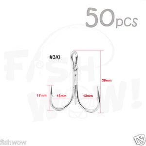 50 ganchos agudos de pesca 3x níquel tamaño 3/0 peces ¡GUAU!® peces acero de alto carbono - Imagen 1 de 3