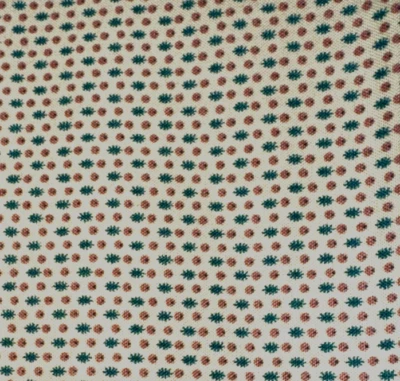 Ditzy Print Tan Green Maison de Provence Connecting Treads Fabric Half Yard #2 - Image 1 of 4