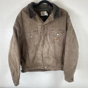 Vintage Carhartt Trucker Jacket Blanket Lined Men’s XL J10 CHT - Chestnut Brown - Picture 1 of 5