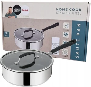 TEFAL JAMIE OLIVER SCHMORPFANNE MIT GLASDECKELN 24 CM / 3,5 L BRATPFANNE, DECKEL - Bild 1 von 7