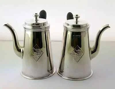 Juego de café au lait eduardiano de plata maciza - Birm. 1910. Foto 1 de 4