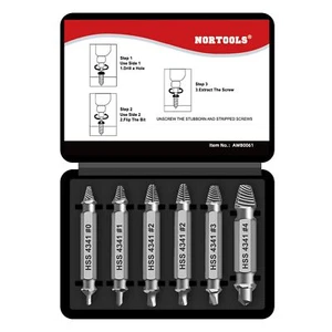 Damaged Screw Extractor Set,6pcs Stripped Screws Nuts Bolts for Removing Rust... - Picture 1 of 7