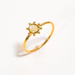 Natural Diamond Polki Diamond Ring Gold Diamond Statement Ring 14k Gold Ring - Picture 1 of 2