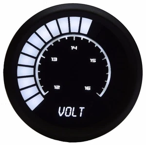 2 1/16 Universal Analog Voltmeter Gauge White LEDs Black Bezel Lifetime Warranty - Picture 1 of 6