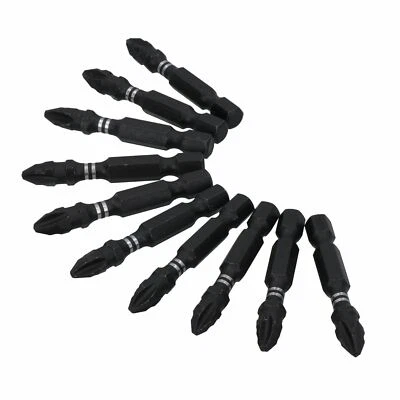 AB TOOLS PH2 Phillips Impact Torsion Screwdriver Bits 50mm Long 10 Pack 1/4” Hex Shank