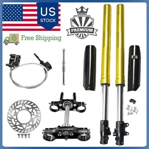 Kit de freno de disco triple árbol horquillas delanteras 45/48 mm para mini bicicleta de trail 110cc afeitadora - Imagen 1 de 22
