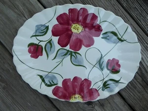 Vintage Blue Ridge Southern Pottery Serving 12" Platter Becky Pattern Red Flower - Picture 1 of 2