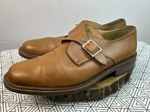 Bally Scribe Acanto Men’s Size 12.5 Monk Strap Loafer Beige Tan Leather - Picture 1 of 12