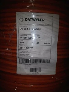 DATWYLER CU 692 4P AWG23 CAVO RAME 500MT MOD. 19425800DL COL. ARANCIONE - Imagen 1 de 1