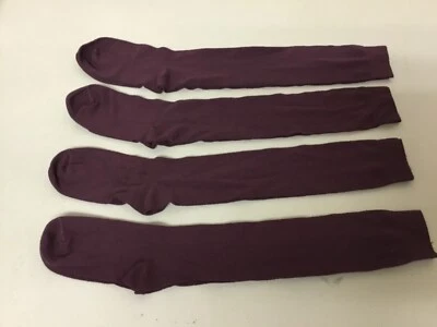 NWOT Women's Hue Diamond Knee Socks One Size 4 Pair Deep Burgandy #235W - Image 1 of 2