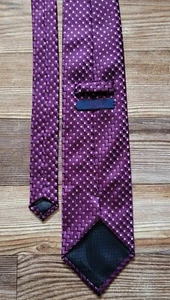 DOLCE & GABBANA VTG Mens 100% Silk Classic Necktie ITALY Luxury Purple Geometric - Picture 1 of 5