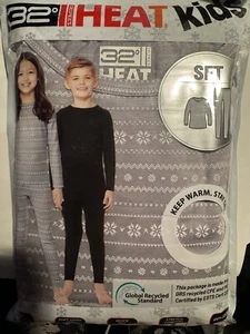 Conjunto de leggings 32 Degrees Kids grandes 12 14 manga larga negro calor suave elástico nuevo - Imagen 1 de 2