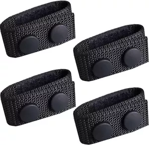 4 Pcs Belt Keepers Double Snaps for Wide Belt Heavy Duty Nylon Black - Picture 1 of 8