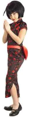 Emperatriz Princesa Japonesa Geisha Negro Rojo Vestido Elegante Halloween Niño Disfraz Foto 1 de 2