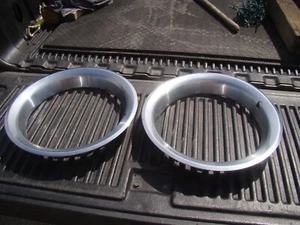 Vintage Ford Chevy Dodge Chrome 15 inch Beauty Ring Lot of 2 Wheel Trim Ring - Picture 1 of 10