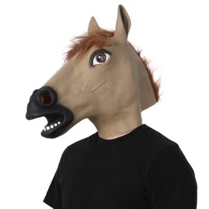 Máscara de látex para caballo cabeza completa vestido de fantasía fiesta animal fiesta disfraz ciervo - Imagen 1 de 1
