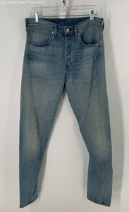 Levi Strauss & Co Blue Cotton Blend Straight Leg High Rise Mens Jeans 32X32 - Picture 1 of 6