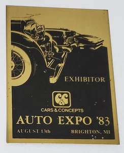 1983 Cars & Concept Auto Expo Brighton Michigan Plaque Sign - Picture 1 of 4