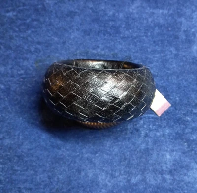 Pulseira de couro preta Anne Klein - Imagem 1 de 4