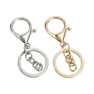 20Pcs Lobster Claw Clasp Keychain Keyring w/ Swivel Clip Split Ring Gold Silver - Picture 1 of 23