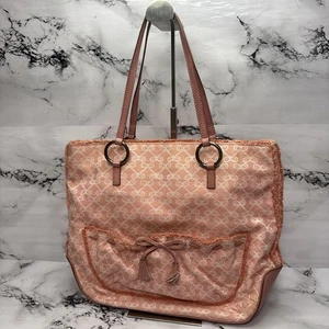 ANYA HINDMARCH Ribbon Tote Bag Canvas/Leather Pink 83730c - Picture 1 of 24