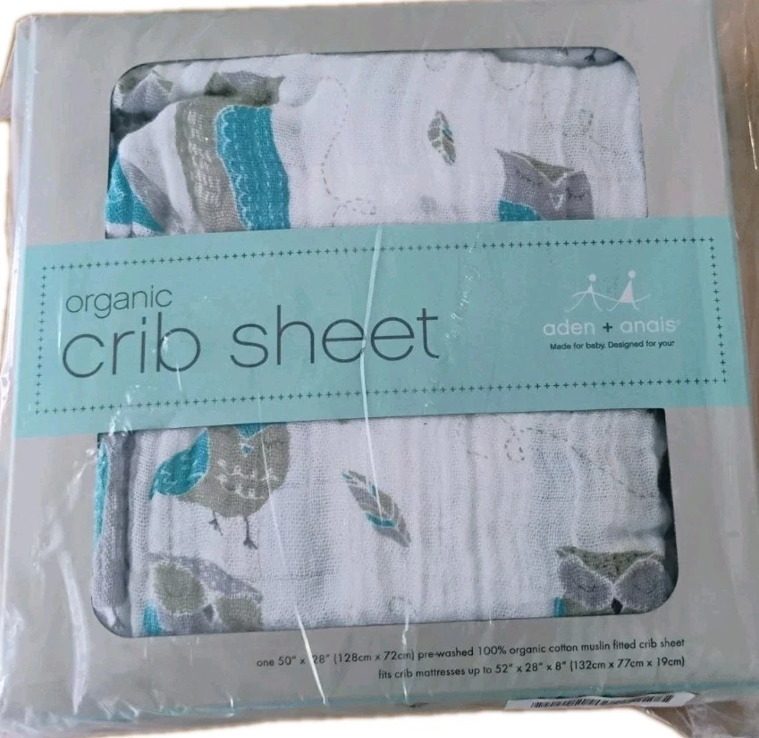 Sábana Cuna Ajustable Orgánica Aden + Anais 50" x 28" Muselina Tejido Abierto Flujo de Aire NUEVA Foto 1 de 4