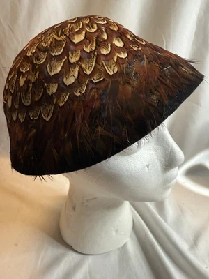 Sombrero vintage Selkirk by Henry Pollack para mujer 100 % lana fieltro trasero plumas marrones Foto 1 de 4