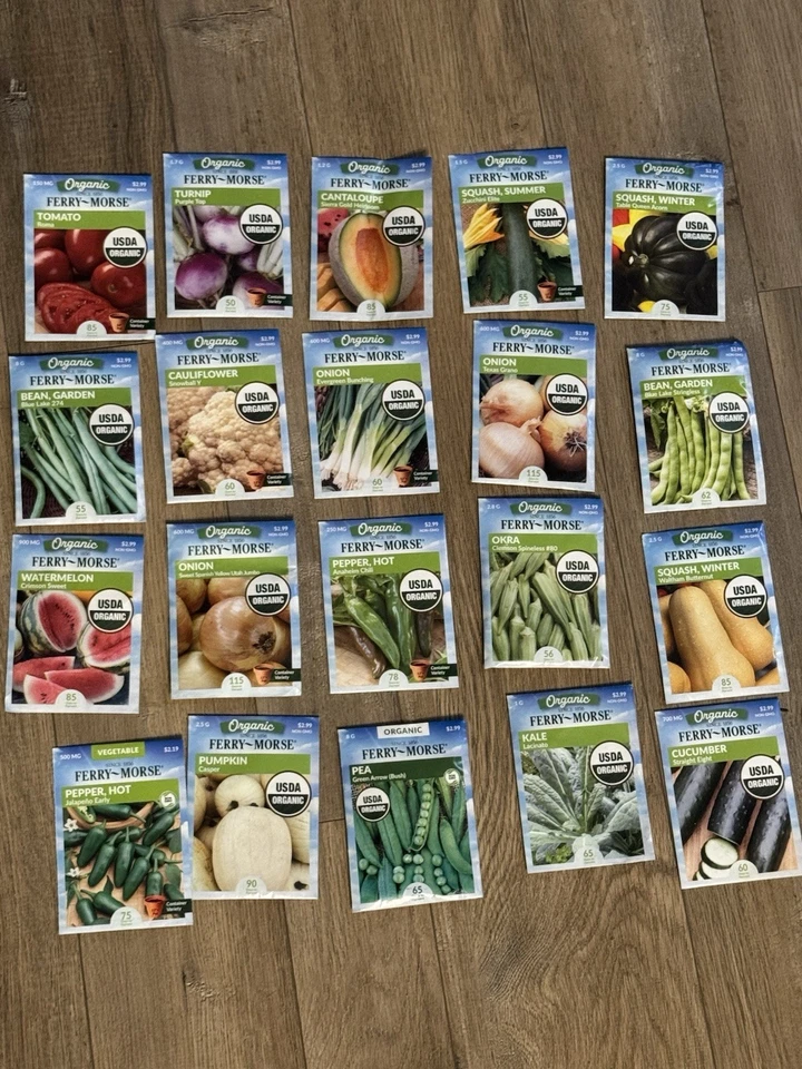 20 paquetes de semillas vegetales orgánicas Ferry-Morse 2025, selección aleatoria Foto 1 de 1