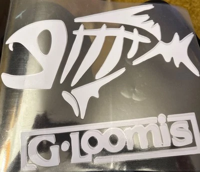 LICENCIA BLANCA G Loomis TACKLE LOGO CALCOMANÍA, PORTÁTIL, ESTUCHE DE GUITARRA CAJA DE PESCA Foto 1 de 2
