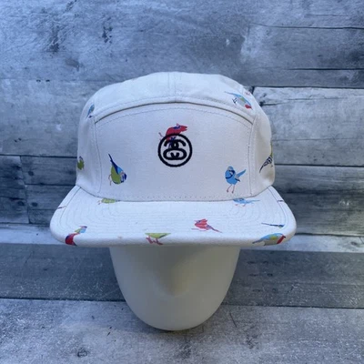 Stussy Camp Cap White Birds Print Adjustable Hat Streetwear Stüssy - Image 1 of 4