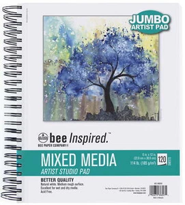 Bee Paper - 9x12" Bee Inspired Mixed Media Spiral bound Artist Pad - Picture 1 of 8