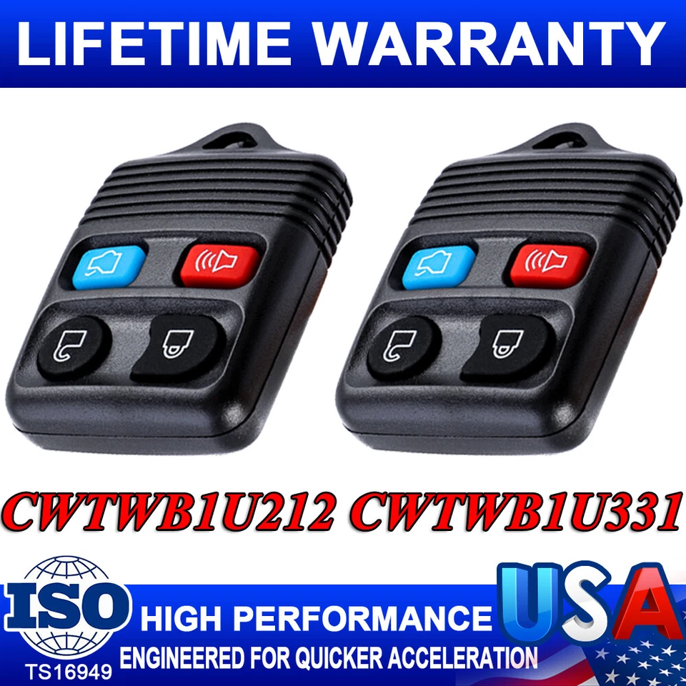 2 Para 2000 2001 2002 2003 2004 Ford Mustang Taurus Excursión Coche Mando a Distancia Llavero Foto 1 de 4