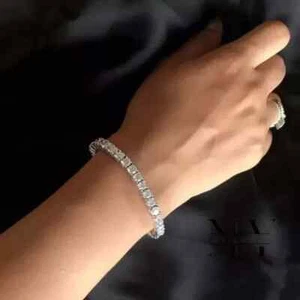 9Ct Round Cut Lab-Created Diamond Women's Tennis Bracelet 14K White Gold Plated - Picture 1 of 4