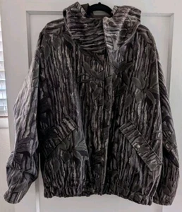 VTG 90s Cabelas Dry Plus Camo Jacket Men Reg Hooded Hunting USA Made XL - Picture 1 of 7