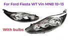 Black Halogen Pair Head Light Lamp  For Ford Fiesta Wt Vin Mnb 2010-2013 Lh+rh