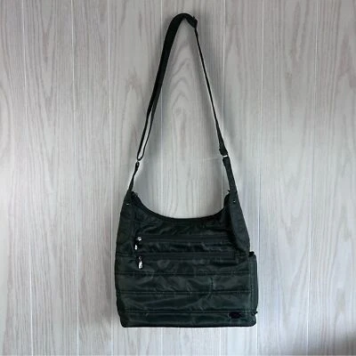 Cartera de viaje grande acolchada verde oscuro Lug Foto 1 de 4