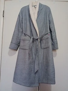 Levi's Pinstripes Faux Sherpa Lined Robe Size XS/S Sold At Target - Picture 1 of 10