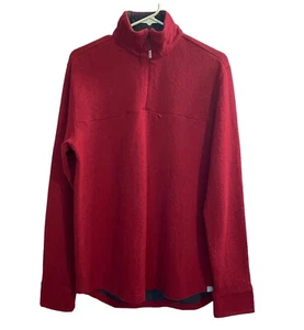 Horny Toad Sweater Mens Size Small Red Wool Blend  Quarter Zip Pullover - Picture 1 of 9