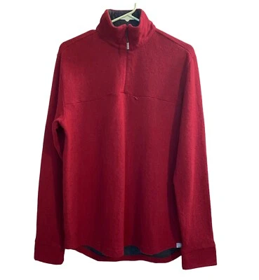 Horny Toad Sweater Mens Size Small Red Wool Blend  Quarter Zip Pullover - Image 1 of 4