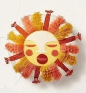 Pillow Sunshine Face Round Throw Opalhouse Fringed and Embroidered New Fashion - Picture 1 of 4