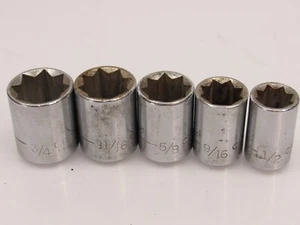 5 Vintage Craftsman Double Square 1/2" Dr Socket Set 1/2 - 3/4 44222 - 44226 - Picture 1 of 6