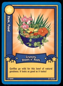 2007 Ganz Webkinz Series 1 Card Crunchy Shoots N' Roots #64