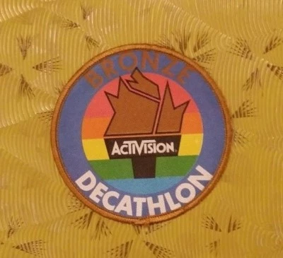 👀🕹 ~ Atari Video Game Vintage 80's Activision Patch - Decathlon Bronze Medal ~