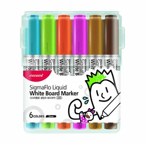 Juego de 6 colores marcadores de pizarra Monami alimentación directa líquida punta de bala SigmaFlo B - Imagen 1 de 1